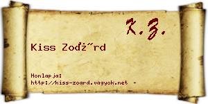 Kiss Zoárd névjegykártya